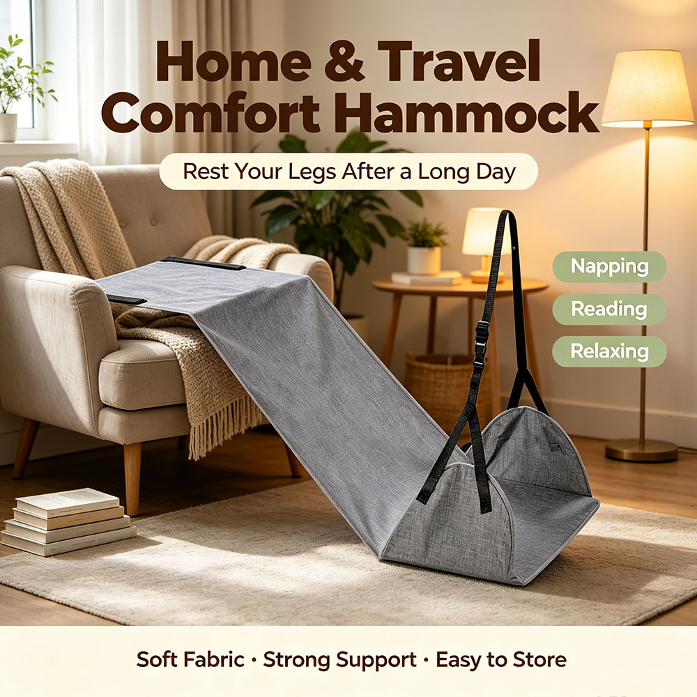 Travel Accessories For Kids - Portable Adjustable Car Foot Rest Hammock