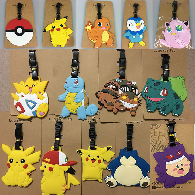 Travel Accessories Gift Set - Pokemon Pikachu Gengar Luggage Tags Suitcase