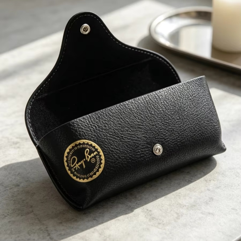 Travel Accessories Gifts For Men - Ray-Ban Leather Sunglasses Case Portable Snap