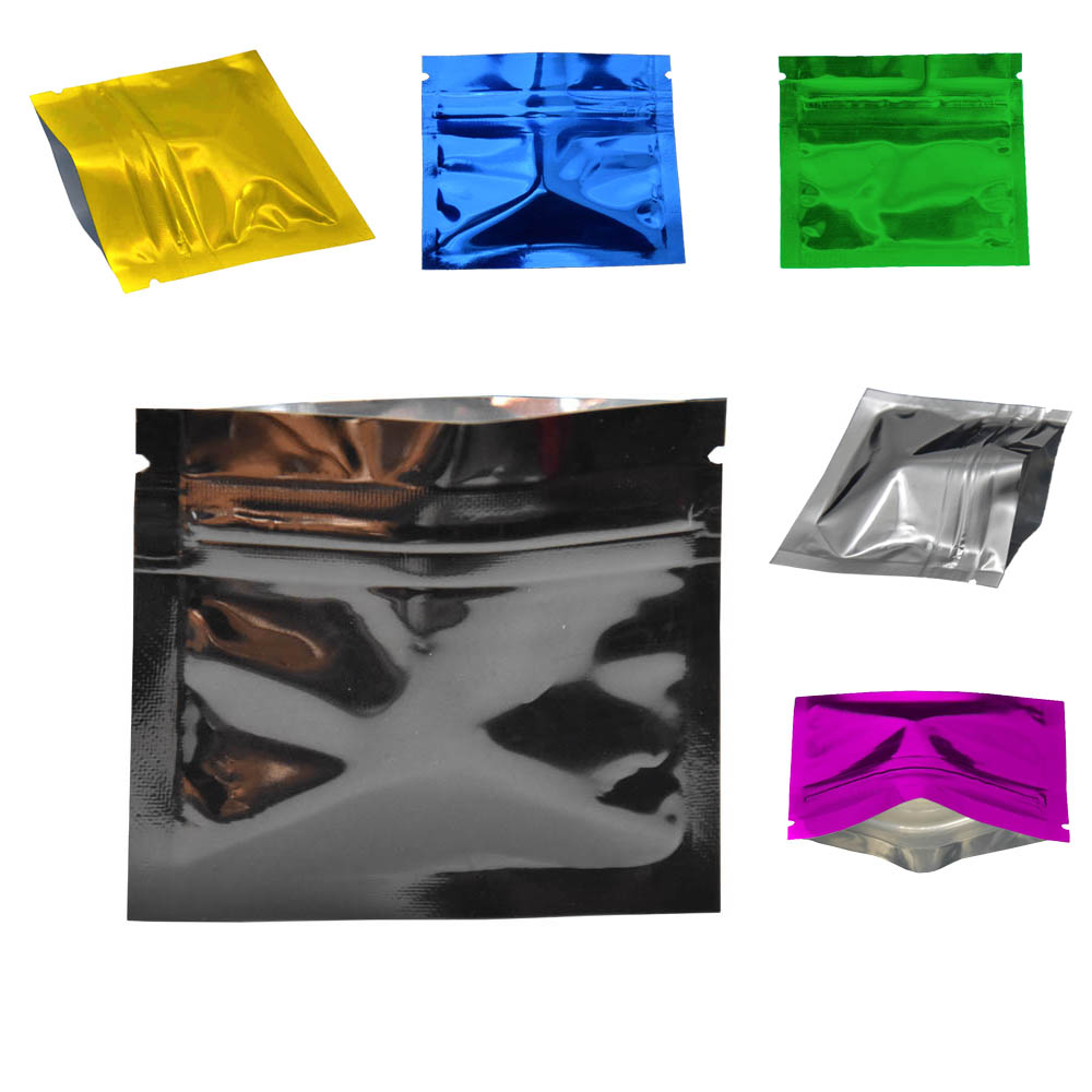 Reusable Zip Bag - 100Pcs Colorful Glossy Aluminum Foil Zip