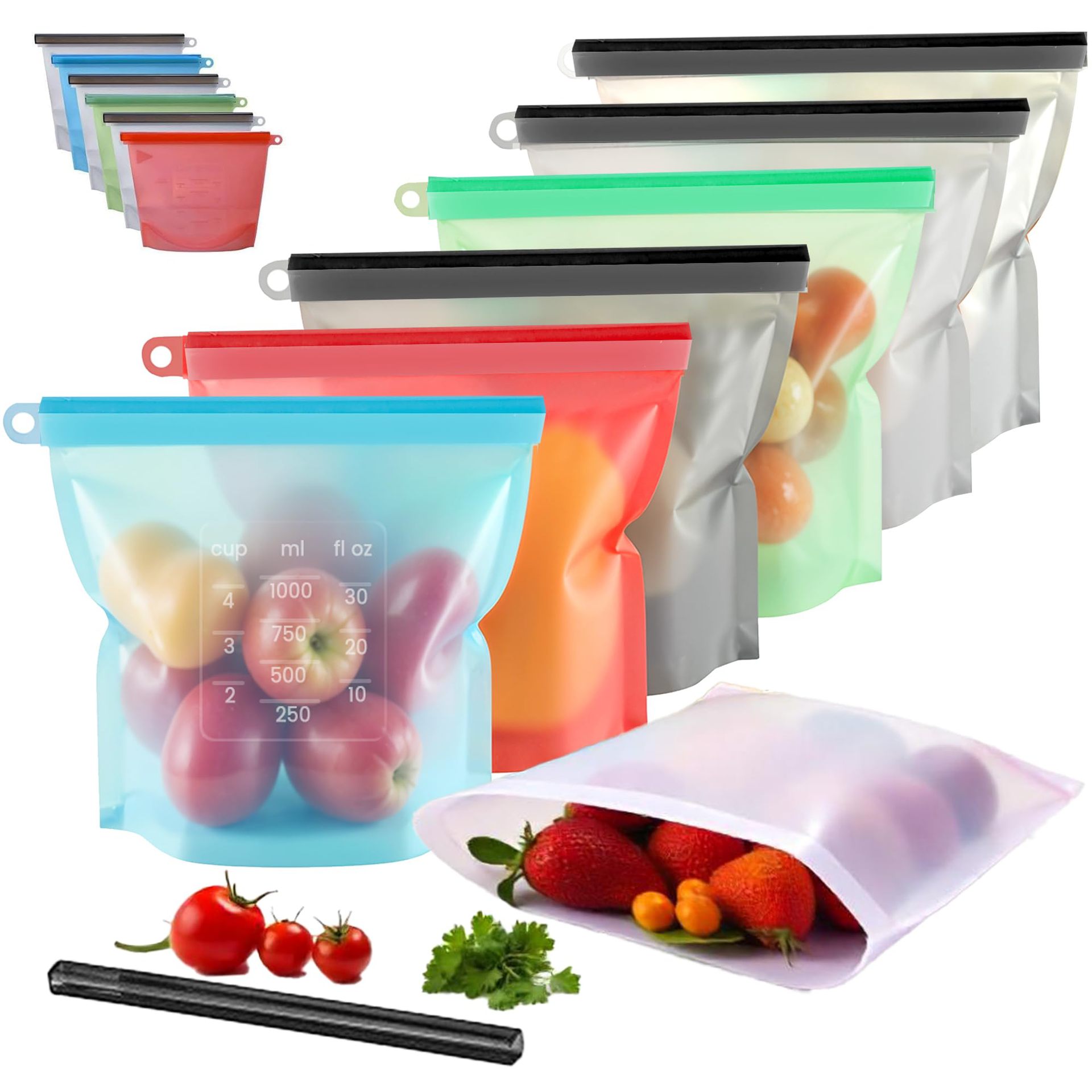 5pcs Silicone Food Storage Con - Reusable Zip Bag review and price
