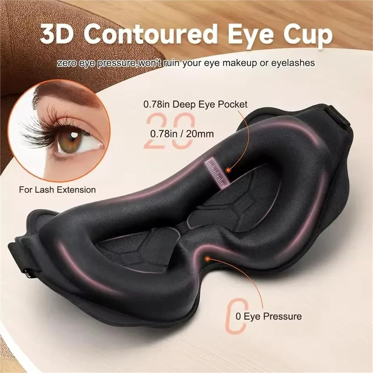 3D Sleeping Mask Block Out Lig - Eye Mask Sleep Travel review and price