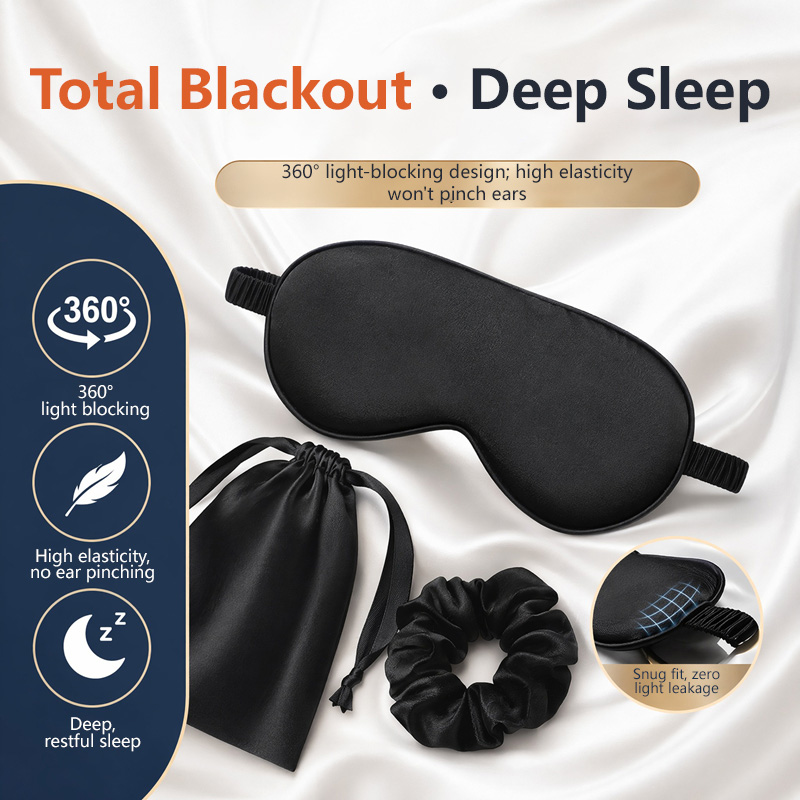 Silk Eye Mask 3Pcs Set Light B - Eye Mask Sleep Travel review and price