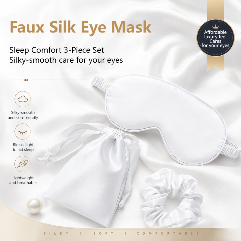 Silk Eye Mask 3Pcs Set Light B - Eye Mask Sleep Travel review and price