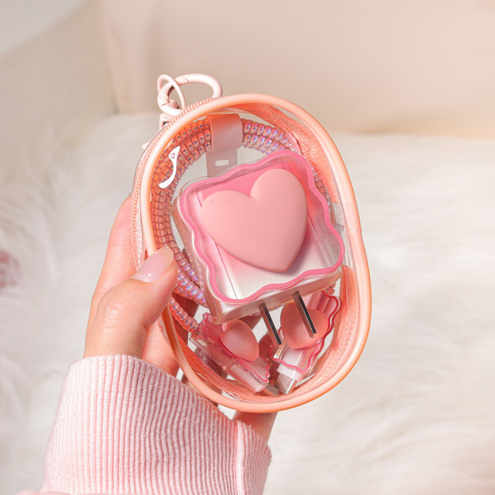 6PCS Love Heart Charger Cover  - Travel Accessories Gift Set review and price