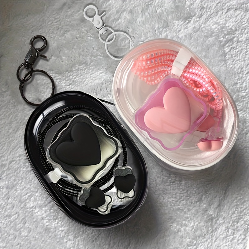 6PCS Love Heart Charger Cover  - Travel Accessories Gift Set review and price