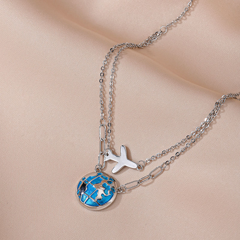 Fashion Double Chain Globe Air - Travel Accessories Gifts For Men review and price