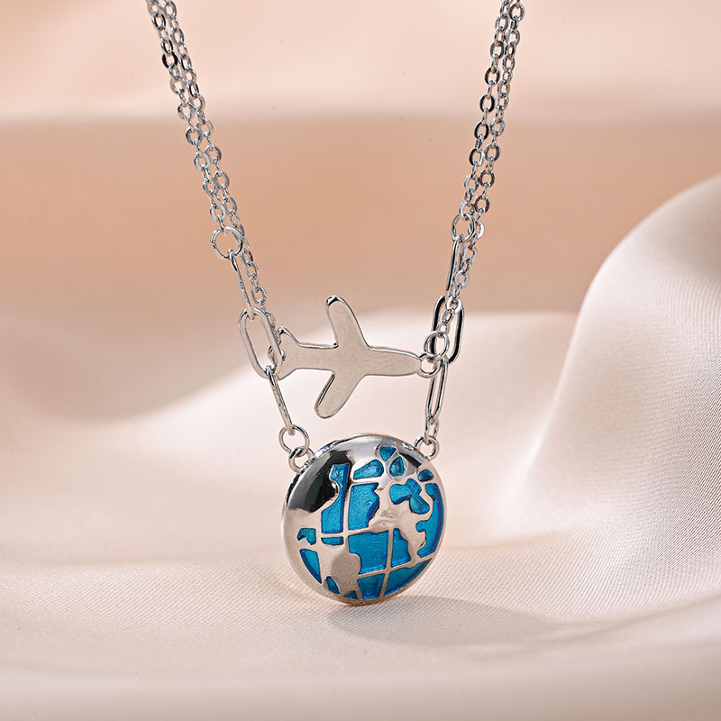 Fashion Double Chain Globe Air - Travel Accessories Gifts For Men review and price
