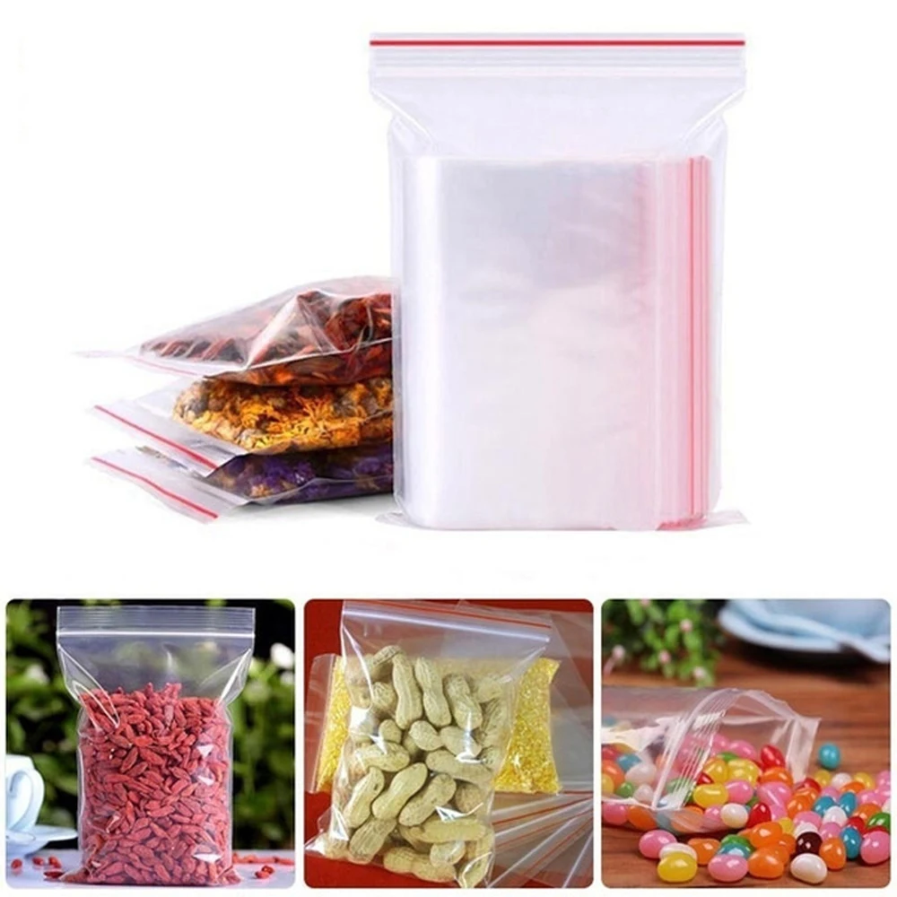 100-1000Pcs Reclosable Transpa - Reusable Zip Bag review and price