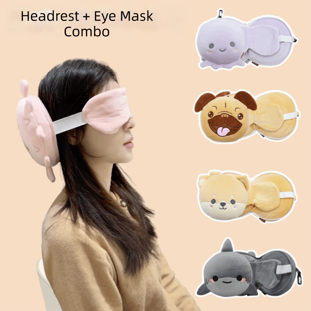 Cute 2 in 1 Neck Pillow Cartoo - Eye Mask Sleep Travel review and price