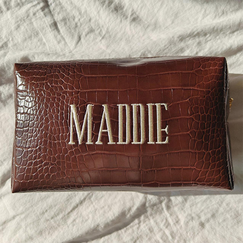 Embroidered Croc Makeup Bag Pe - Travel Accessories Gifts For Her review and price